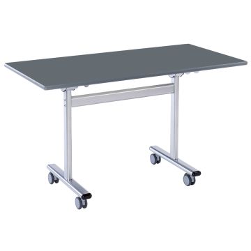 Flip Top Rectangular Table 1200x600mm Slate Grey - Charcoal