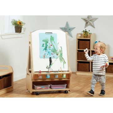 Double-sided 2 Station Easel with Low Storage Trolley