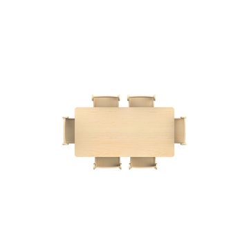 Medium Rectangular Table with 6 Beech Stacking Chairs
