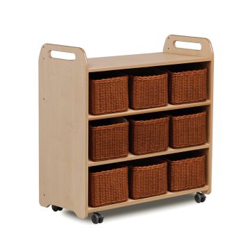 Mobile Shelf with Mirror Back and 9 Baskets