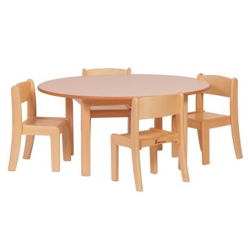 Millhouse Circular Table 4 Stacking Chairs - 310mm