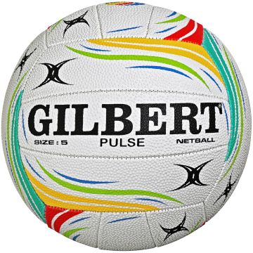 Gilbert Pulse Match Netball - White/Multi - Size 4