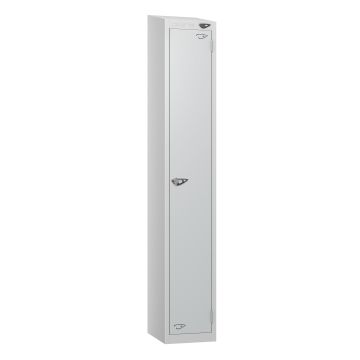 Lockers- Full Height- Sloping Top- Depth 30cm- Silver 1 Door