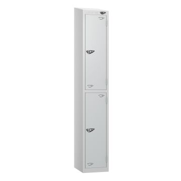 Lockers- Full Height Sloping Top- Depth 30cm- Silver- 2 Door