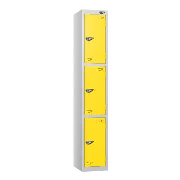 Lockers - Full Height- Flat Top- Depth 45cm- Yellow- 3 Door