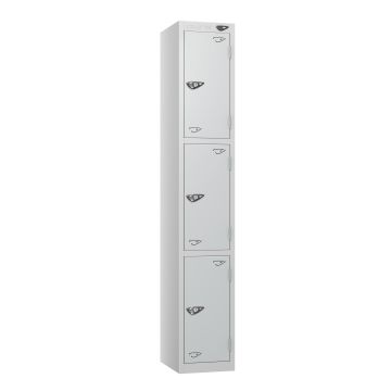 Lockers - Full Height- Flat Top- Depth 45cm- Silver- 3 Door