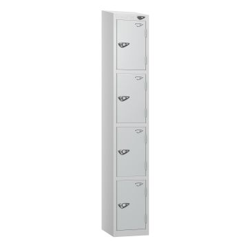Lockers- Full Height- Sloping Top- Depth 30cm- Silver 4 Door