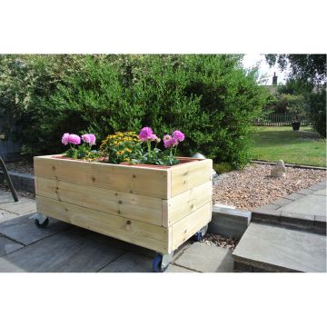 Rectangular Planter on Wheels