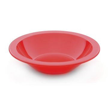 Harfield Polycarbonate 170mm dia Rimmed Bowls Red Pack of 10