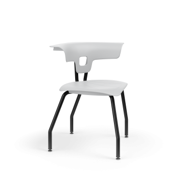 Ruckus 4 Leg Chair with Upholstery - Black Frame - Grey