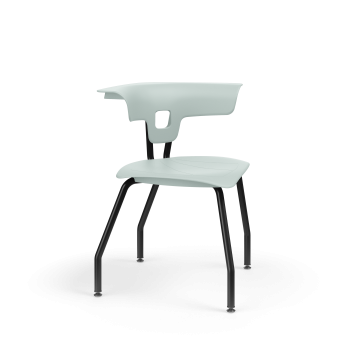 Ruckus 4 Leg Chair with Upholstery - Black Frame - Cream