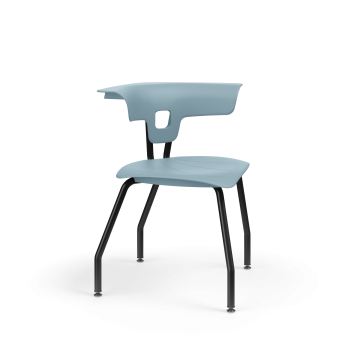 Ruckus 4 Leg Chair with Upholstery - Black Frame - Dark Teal