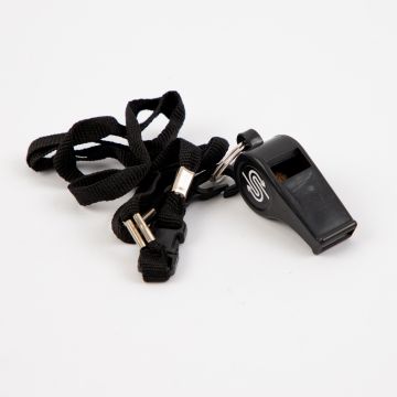 Findel Everyday Plastic Whistle & Lanyard - Black