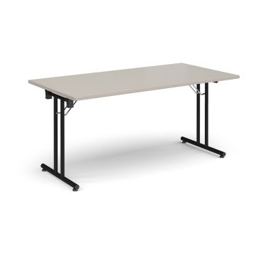 Folding Meeting Table 1600x800mm - Light Grey - Black Frame