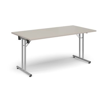 Folding Meeting Table 1600x800mm - Light Grey - Silver Frame