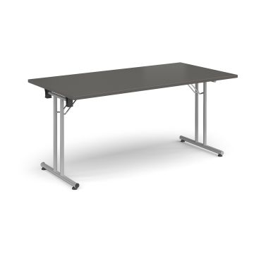 Folding Meeting Table 1600x800mm - Charcoal - Grey Frame