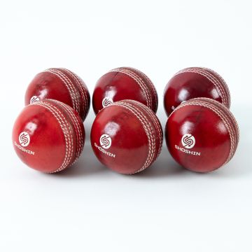 SHOSHIN Cricket Ball - Red  - Senior (5.5oz) - Pack of 6