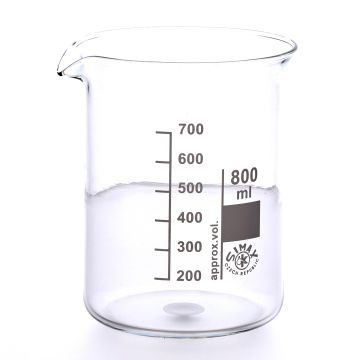 Simax Glass Beaker Squat Form - 800ml - Pack of 10