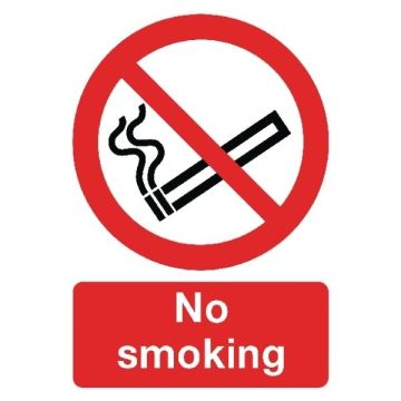 No Smoking Sign A4 PVC