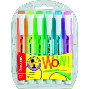 Stabilo Swing Cool Highlighters Assorted - Pack of 6