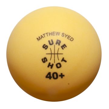 Sure Shot Matthew Syed Table Tennis Balls- Yellow- Bag of 72