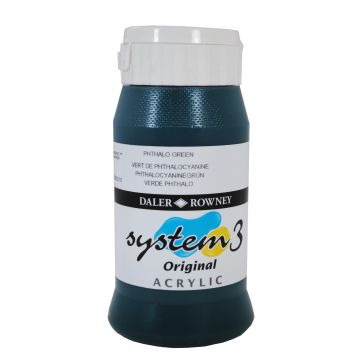 System 3 Acrylic 500ml - Phthalo Green