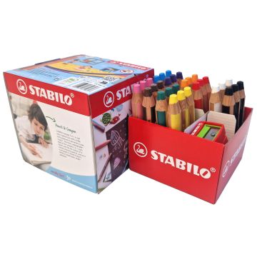 STABILO Woody 3 in 1 Colouring Pencils- Pk30 + 2 Sharpeners