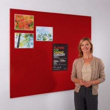 Unframed Felt Noticeboard 1500 x 1200mm - Red