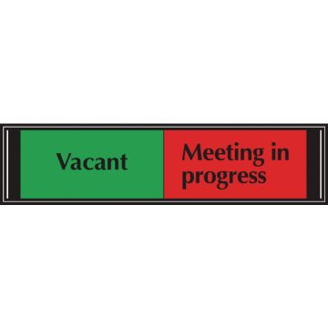 Vacant/Meeting In Progress Sliding Sign 50 x 200mm S/A