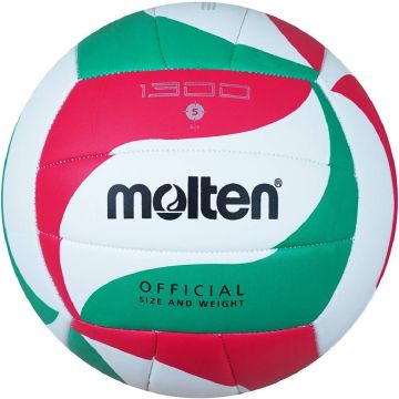 Molten V5M1300 Practice Volleyball - White/Green/Red- Size 5