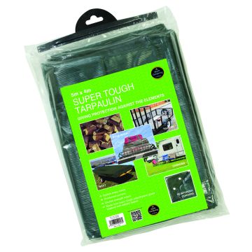 Green Super Tough Tarpaulin 5m x 4m