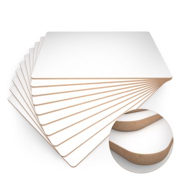 Plain Whiteboards with Triangular Pens/Cleaning Cloths-Pk 30