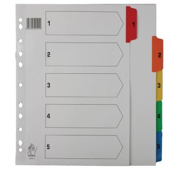Multi-Colour Tabbed Index Dividers - 1-5