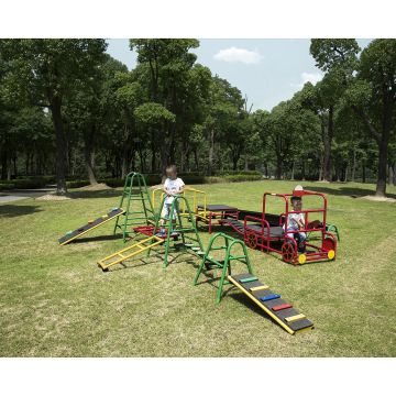 OUTDOOR ACTIVITY PLAY GYM WITH WOBBLE BOARD